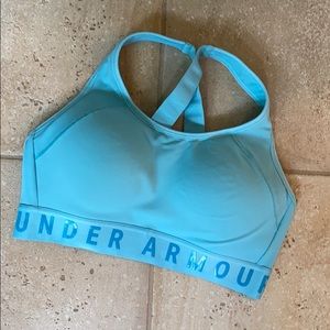 Teal Blue Padded Under Armour Sports Bra